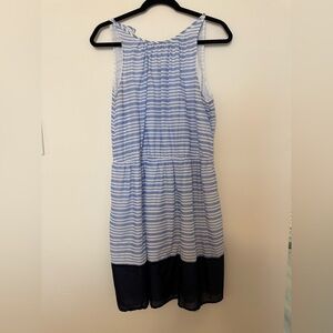 Old Navy Light Blue and White Patterned Dress
